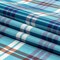 1 Yard Blue Orange and White Plaid Cotton and Polyester Dobby Fabric